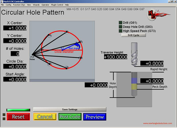 Circle Hole Pattern Mach3 Add-ons