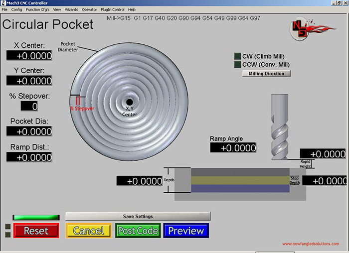 Circular Pocket Mach3 Add-ons