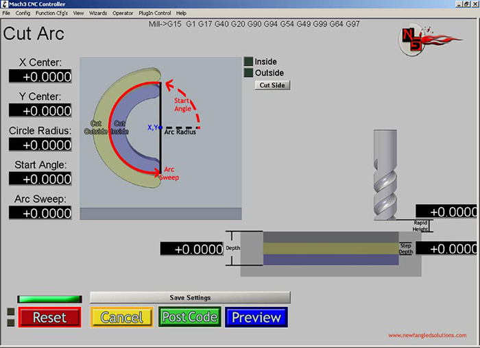 Cut Arc Mach3 Add-ons