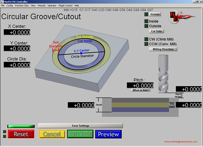 Cut Circle Mach3 Add-ons