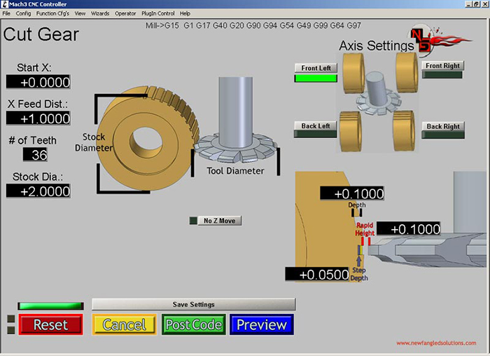 Cut Gear Mach3 Add-ons