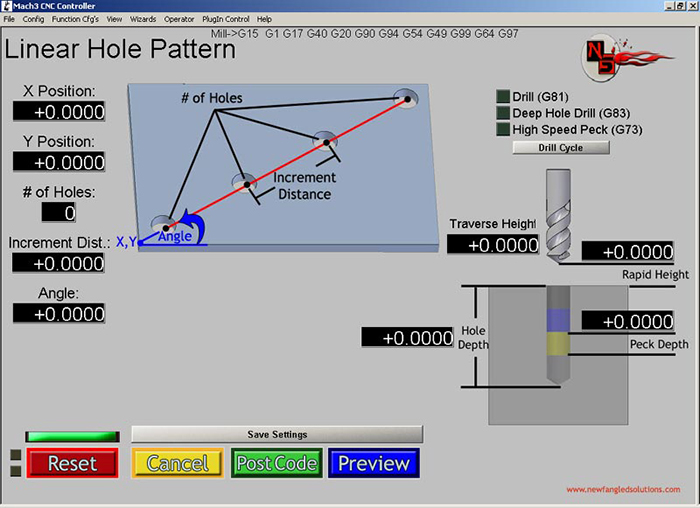 Linear Hole Pattern Mach3 Add-ons