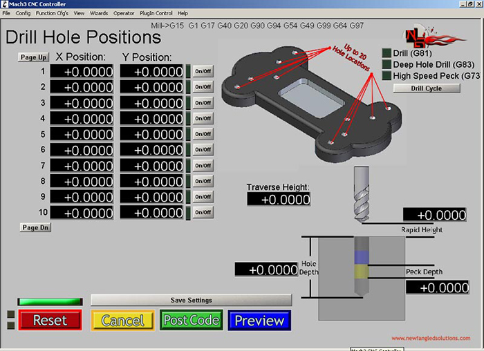 Drill Hole Positions Mach3 Add-ons