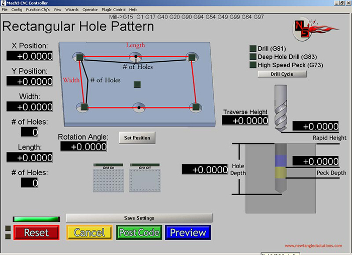 Rectangle Hole Pattern Mach3 Add-ons