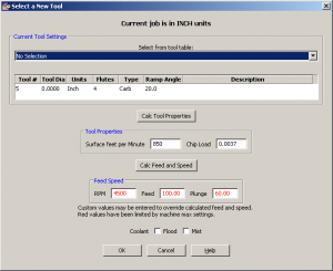 Tool Settings in Mill Wizard