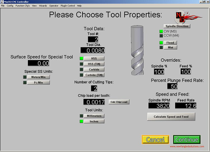 Tool Properties Mach3 Add-ons