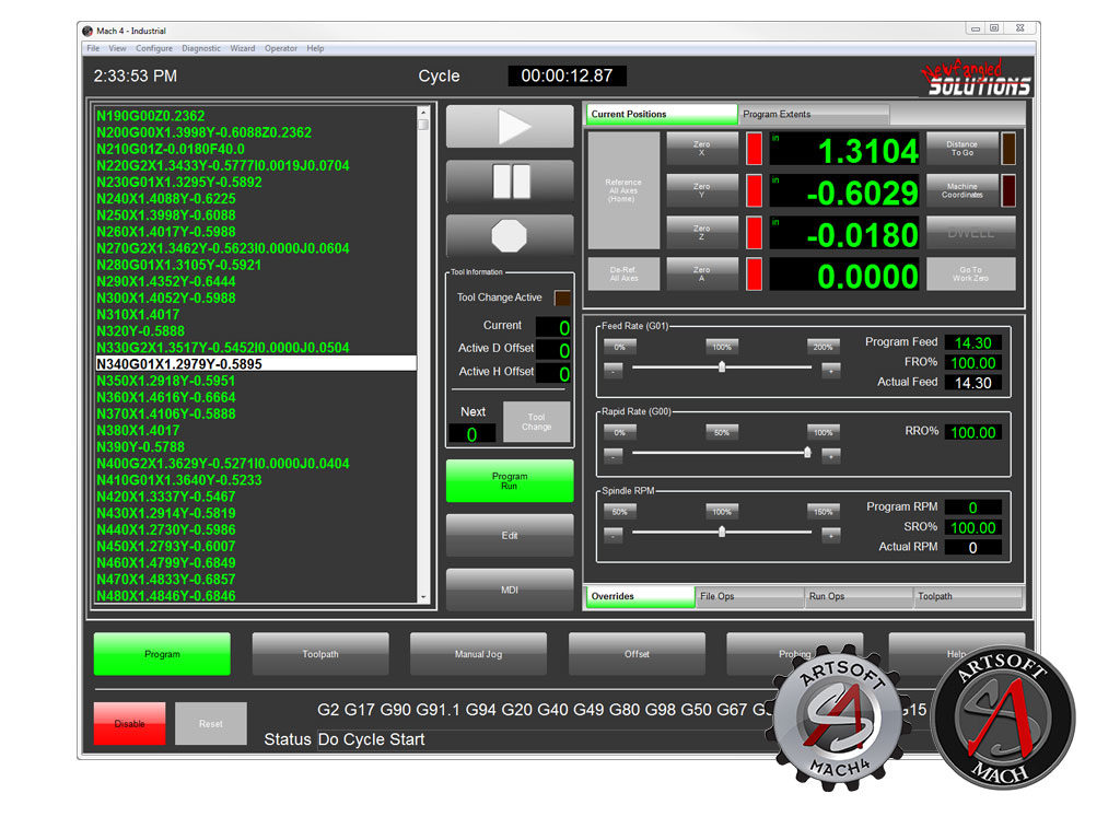 Newfangled Solutions CNC Software Home of Mach3