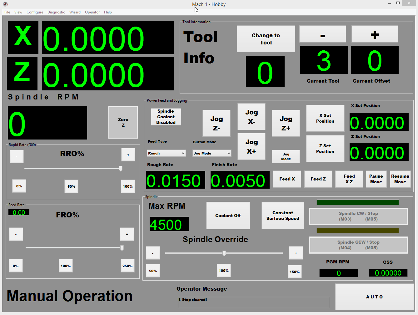 Mach4 Manual Lathe Screen