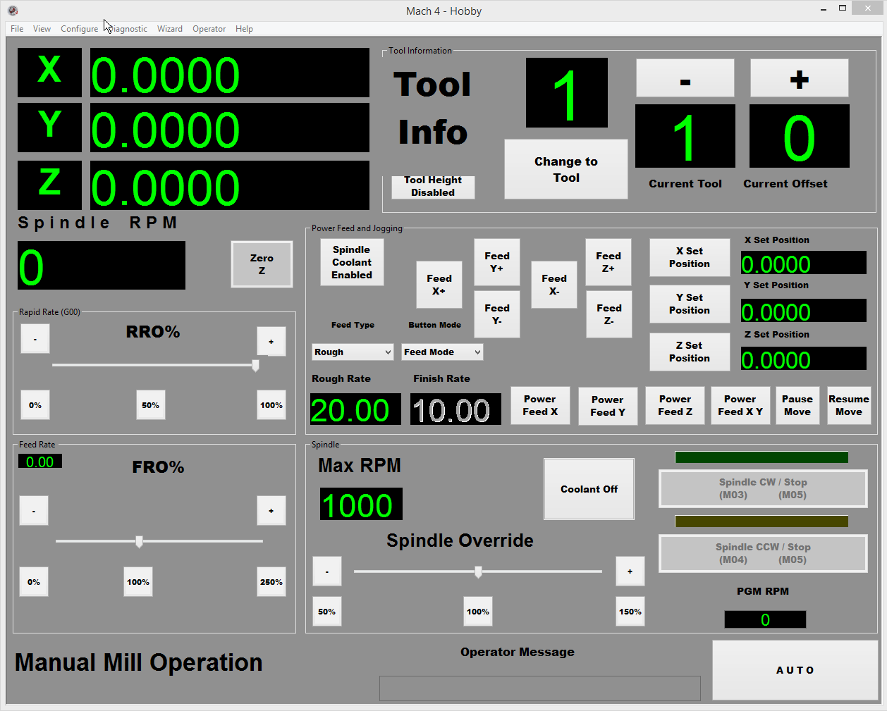 Mach4 Manual Mill Screen